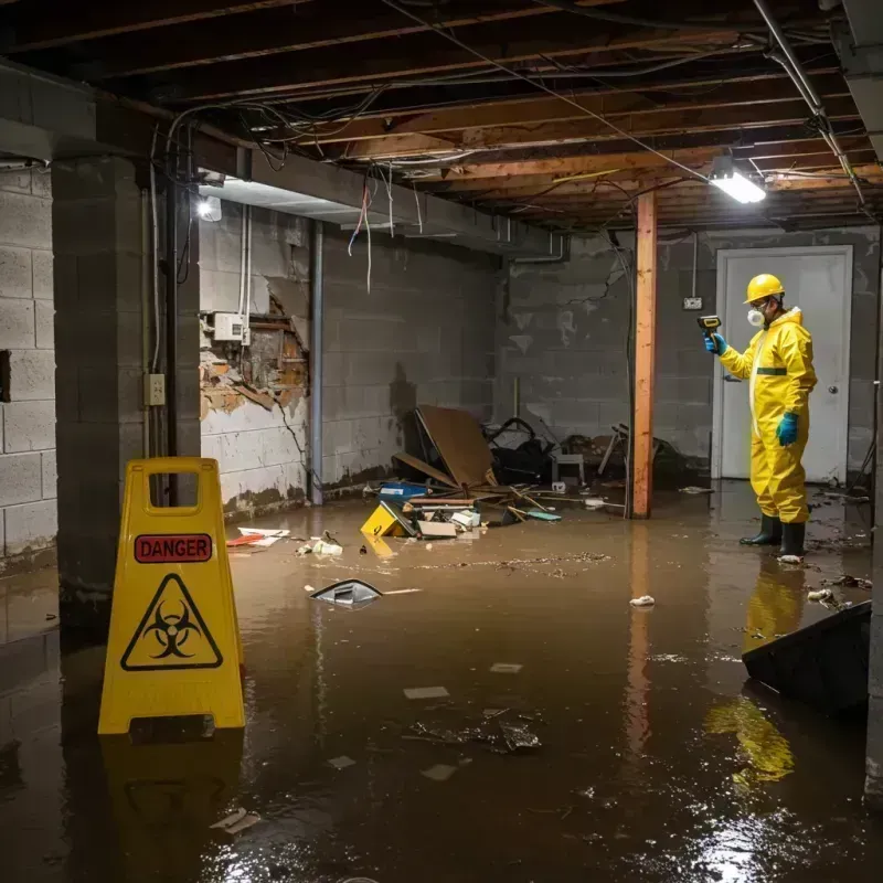 Flooded Basement Electrical Hazard in Carrollton, IL Property